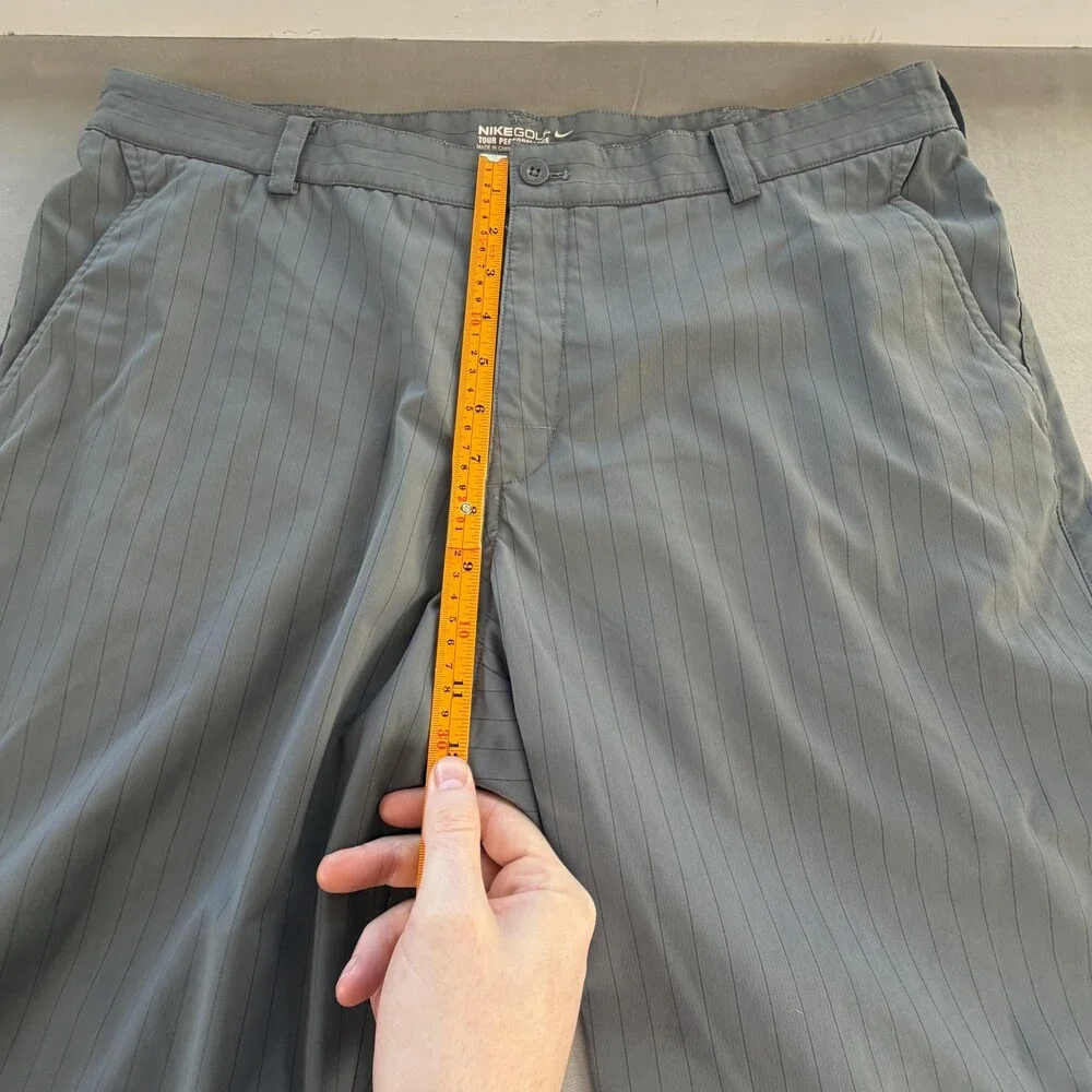 Nike Golf Dri-FIT Pants Mens 36x32 Gray Pinstripe Performance Khakis Stretch